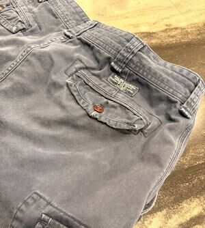 Polo Ralph Lauren Mens 38 Classic Chino Cargo Shorts Navy Blue Utility Vintage